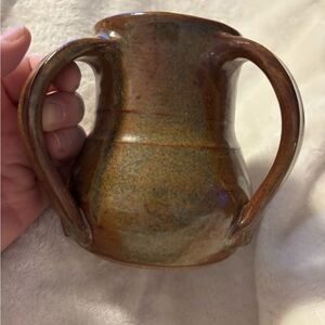 RARE Salt-Glazed Rustic Brown Double Handled Stoneware Pottery